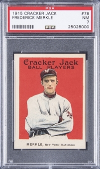 1915 Cracker Jack #78 Frederick Merkle – PSA NM 7